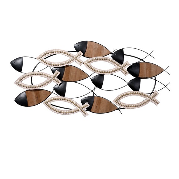 Modern Fish Wall Decor Unique Iron Hanging Metal Art 3D Etsy