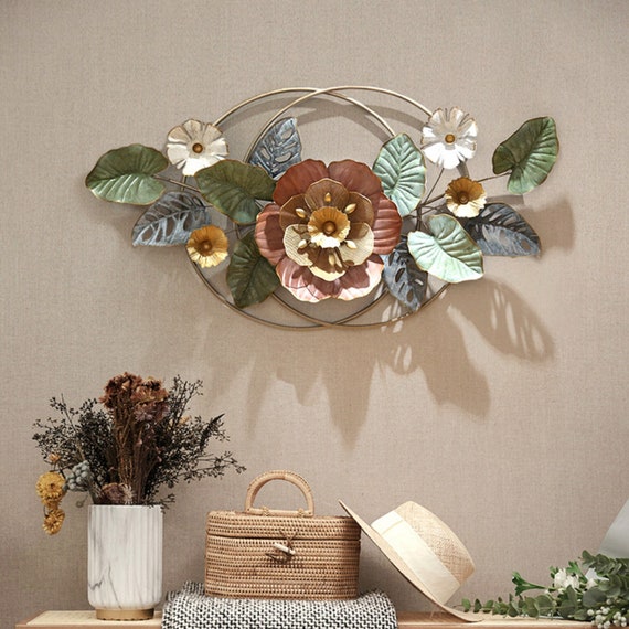 Three Dimensional Flower Wall Decoration With Iron Art Etsy