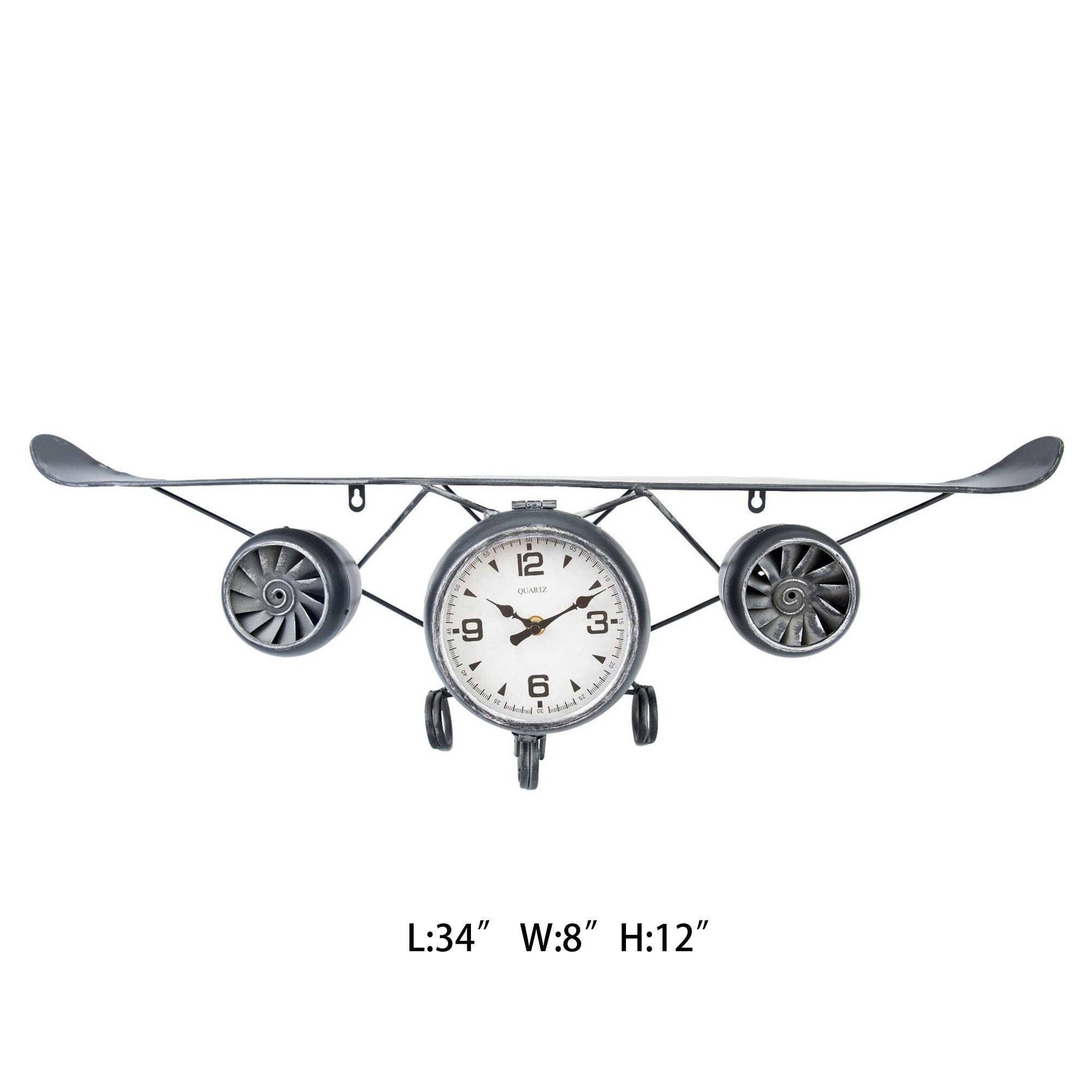 Vintage Aircraft Wall Clocks Battery Operated Non Ticking Etsy