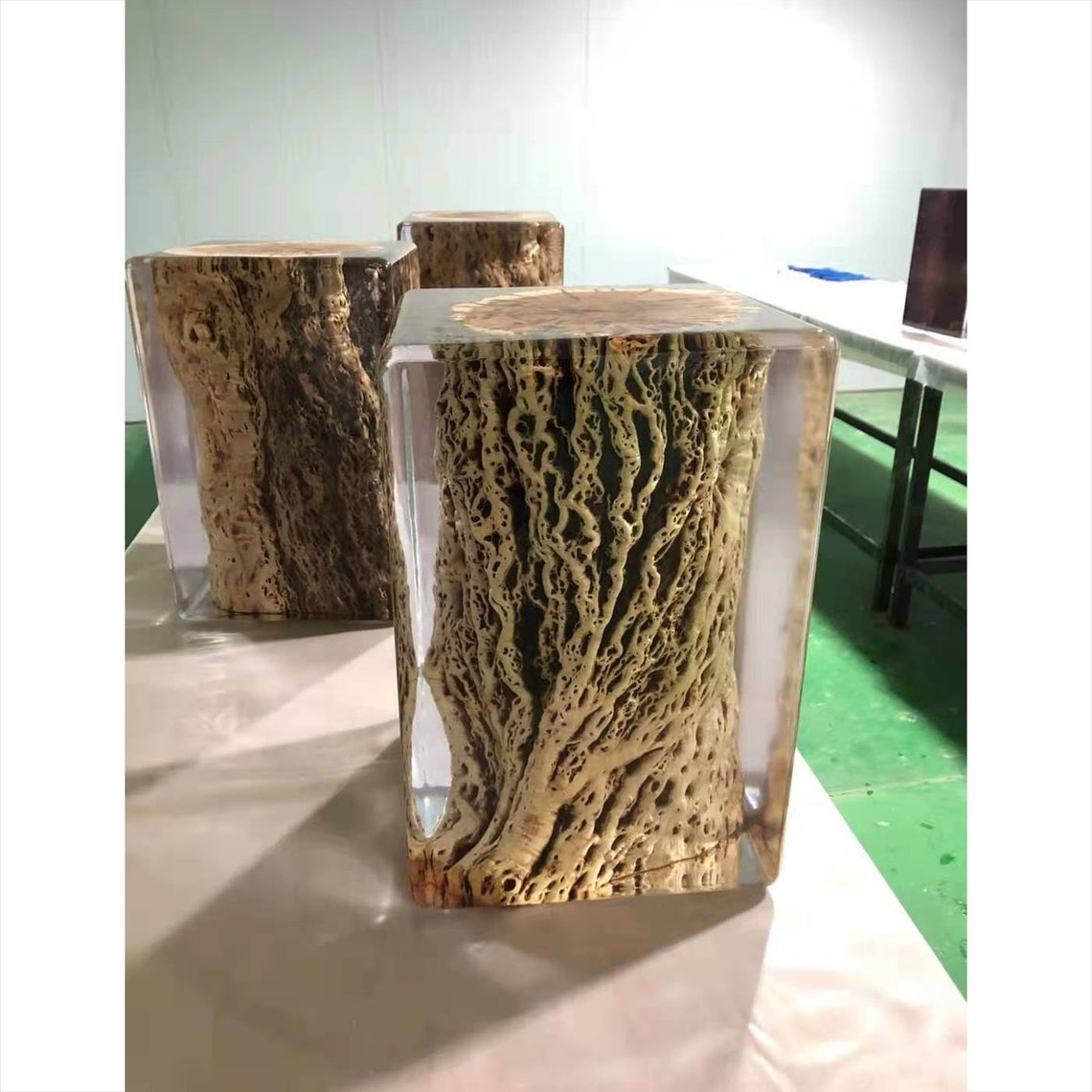 Custom Epoxy Resin Resin Stool Wood Chair Stumps Etsy