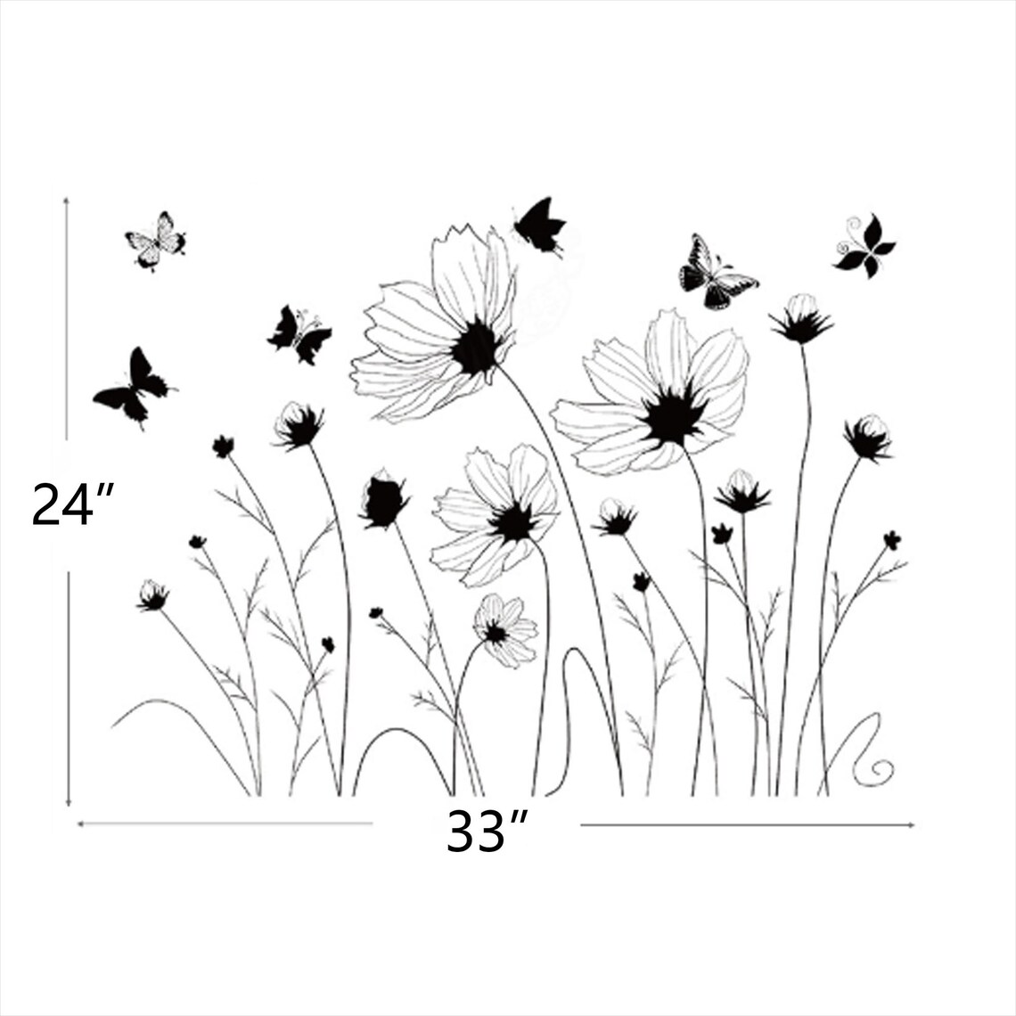 Flowers Wall Decal / Nursery Decor /Flores Wall Art / Flower Etsy