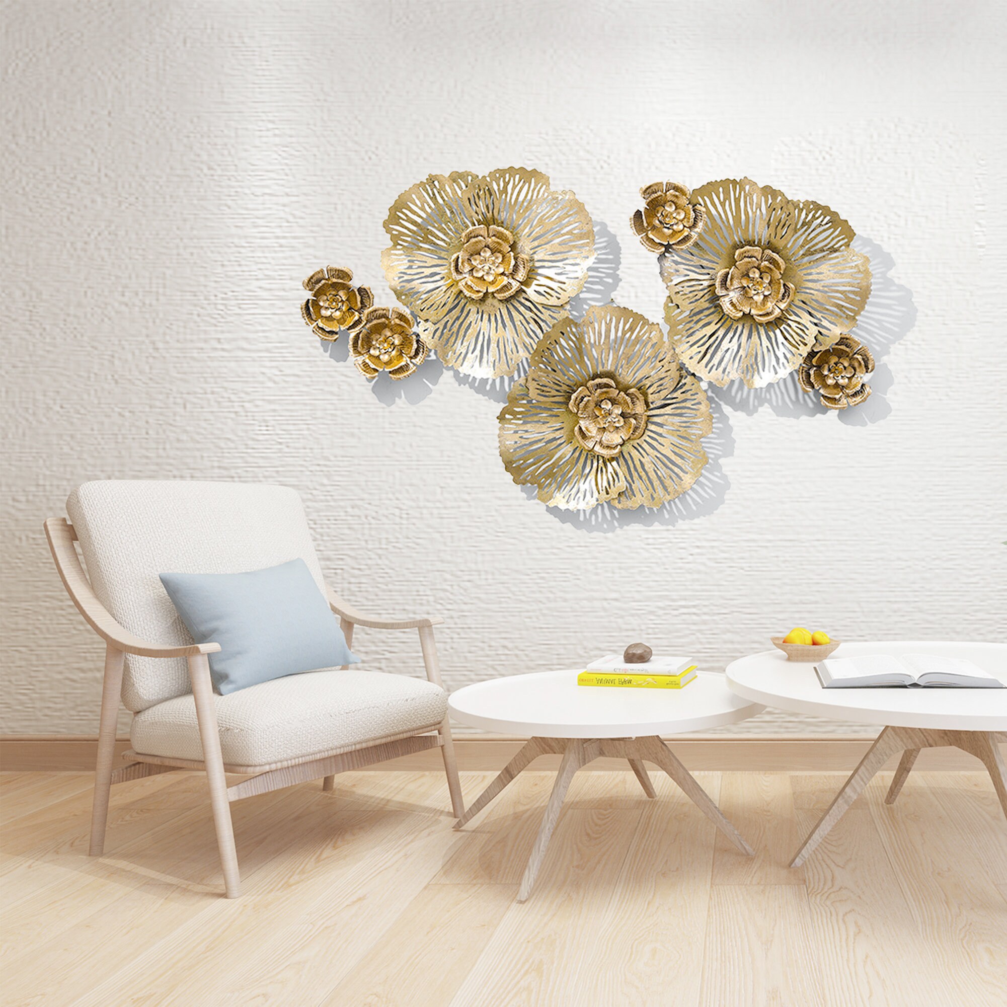 Modern Flower Wall Decor Unique Iron Hanging Metal Art 3D Etsy