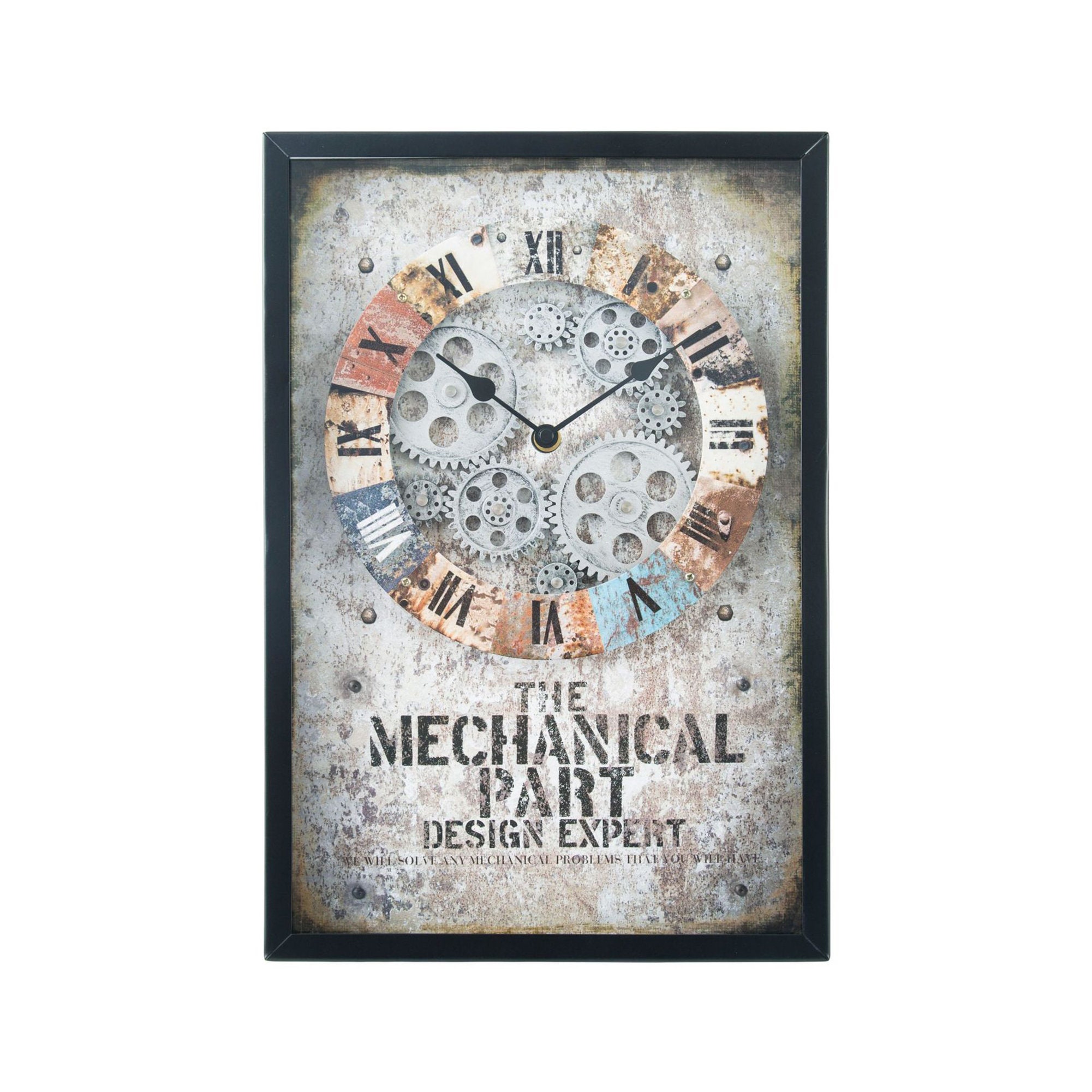Mechanical Gear Wheel Wall Clock Vintage Retro Rustic Circle Etsy