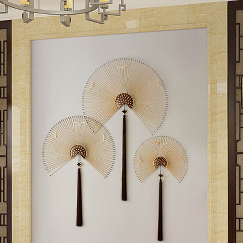 Modern Metal Fan Wall Art Decor Etsy