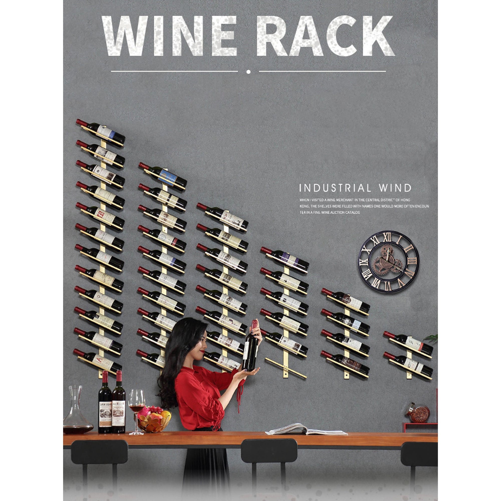Wine Rack Metal Wall Wine Bottle Holder Mounted for Home & Etsy