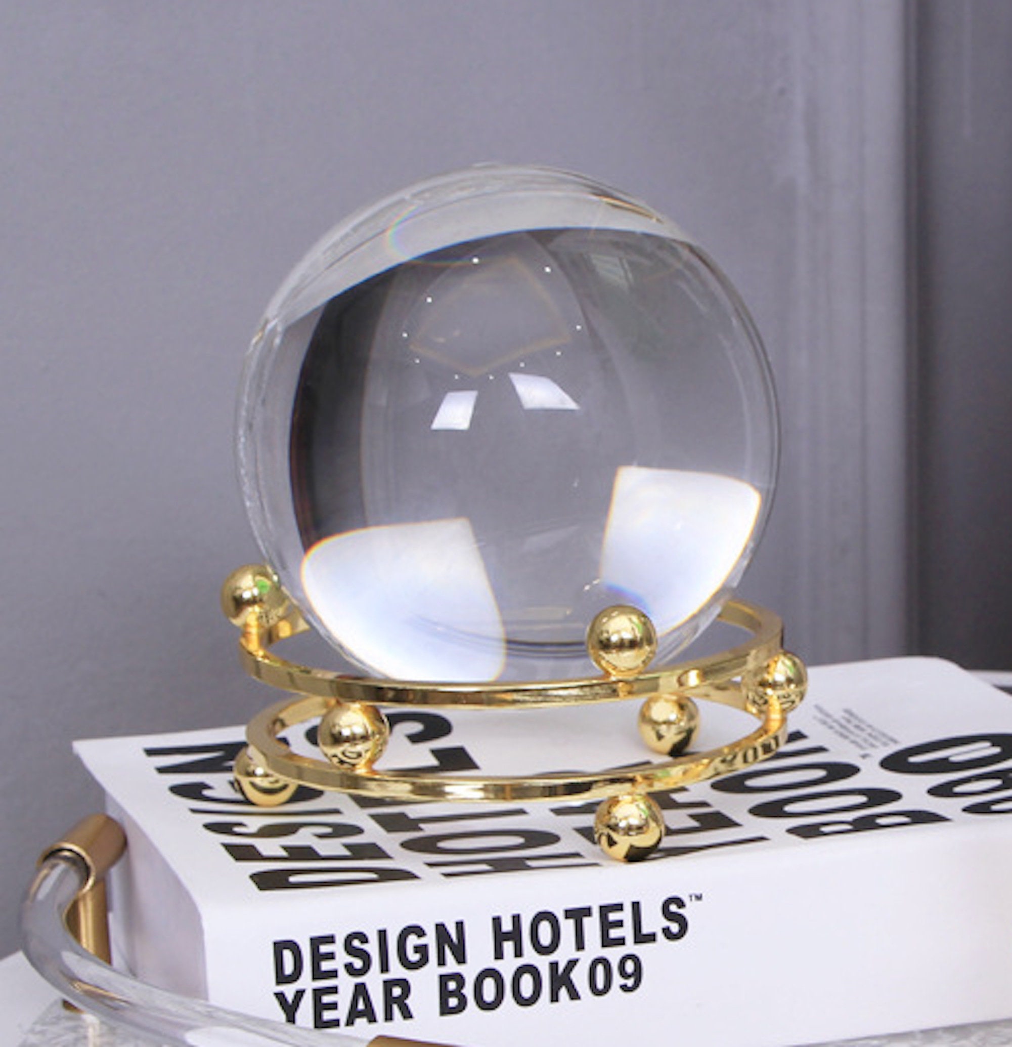 Crystal ball Ornaments Glass Modern Tabletop Centerpieces & Etsy
