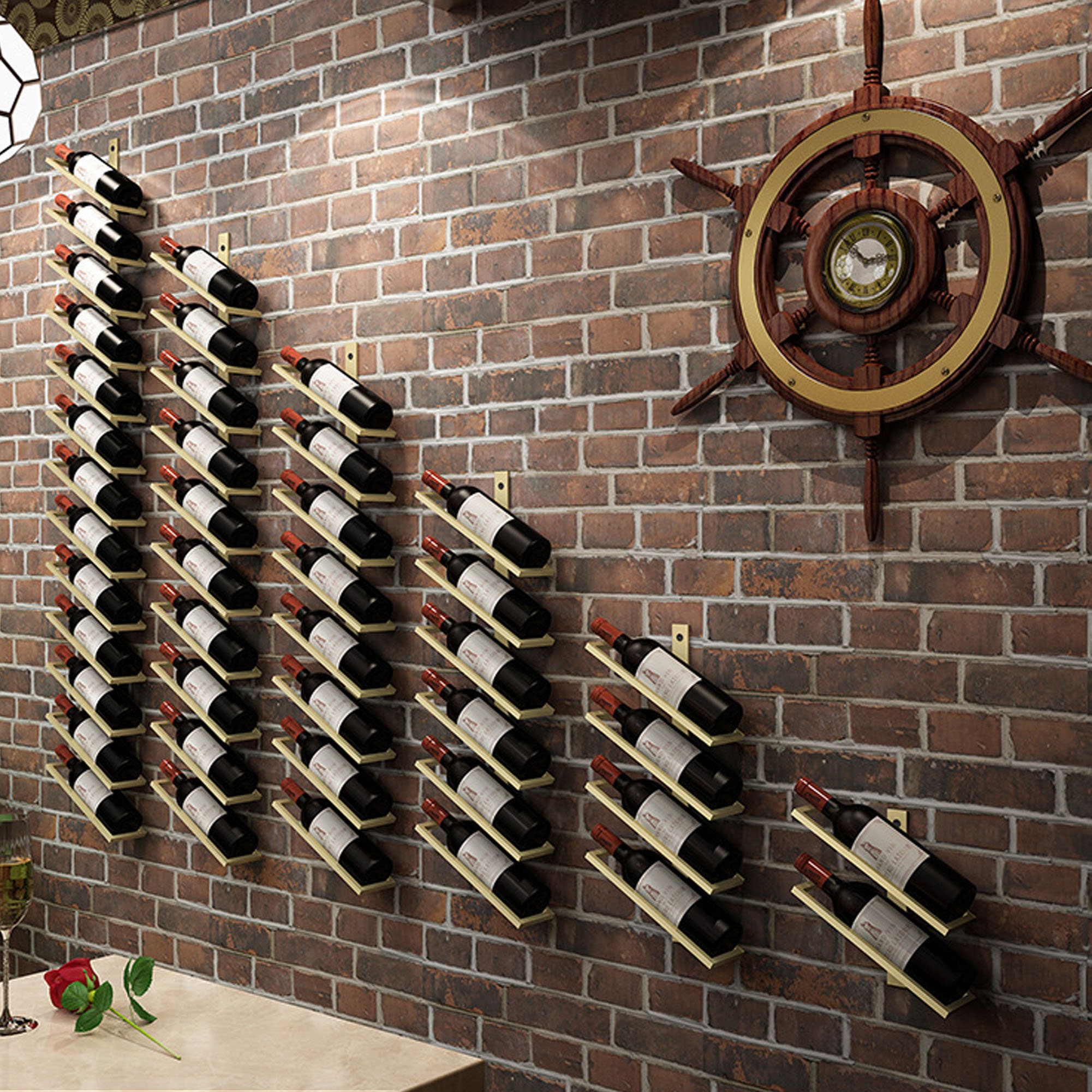 Wine Rack Metal Wall Wine Bottle Holder Mounted for Home & Etsy
