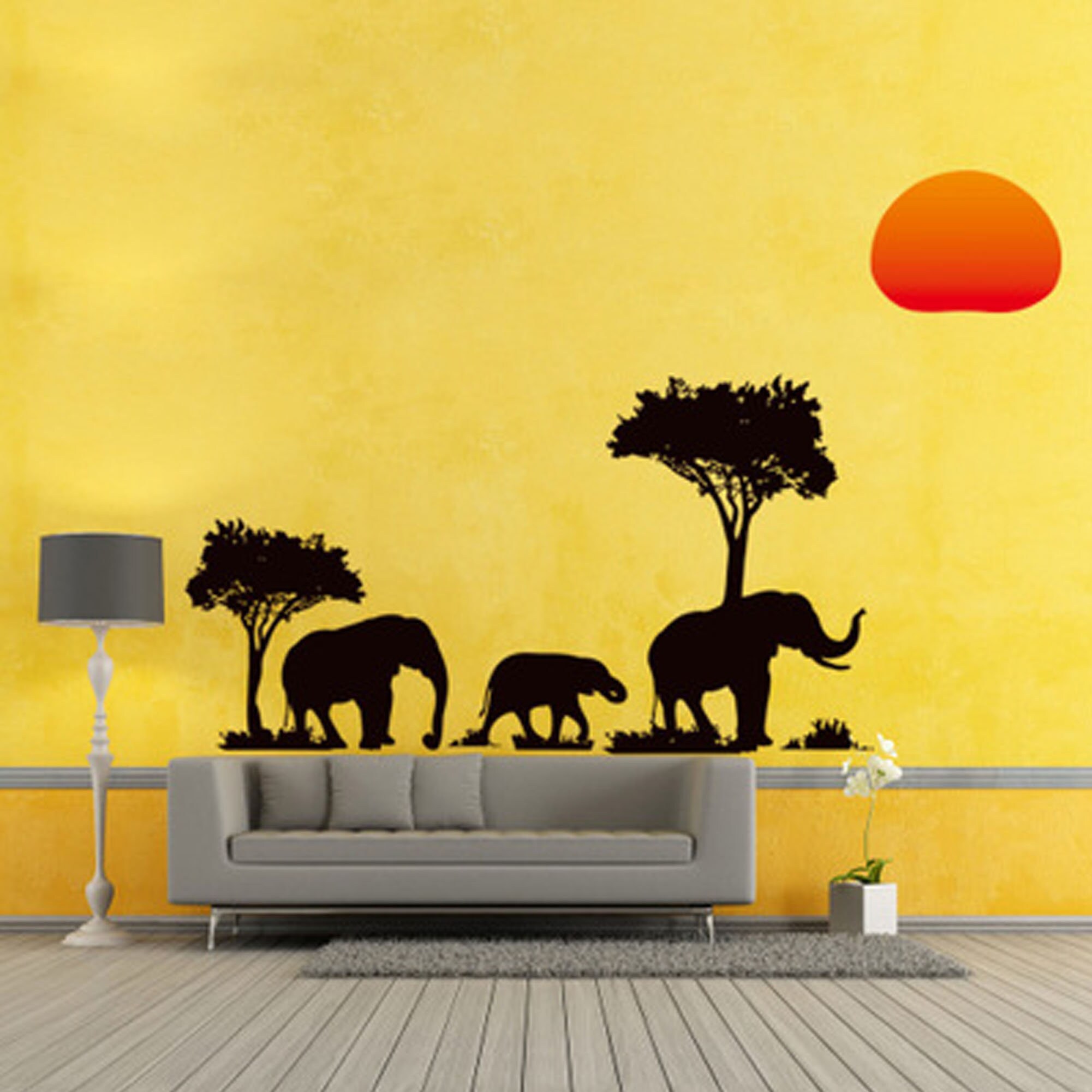 African Elephant Wall Decal / Nursery Decor /Animal Wall Art Etsy