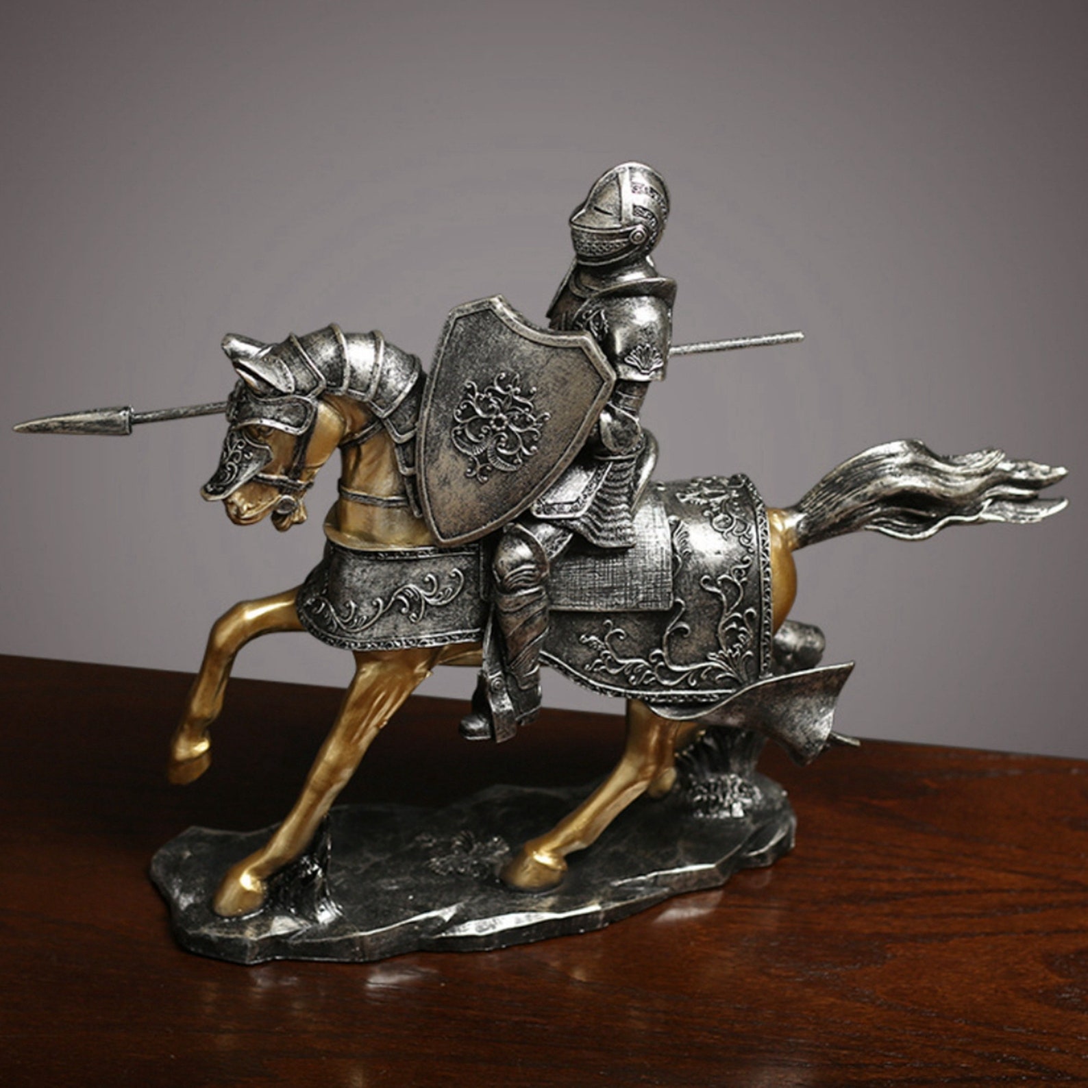 Knights Of Armour Ornaments Resin Retro Style Creative Etsy