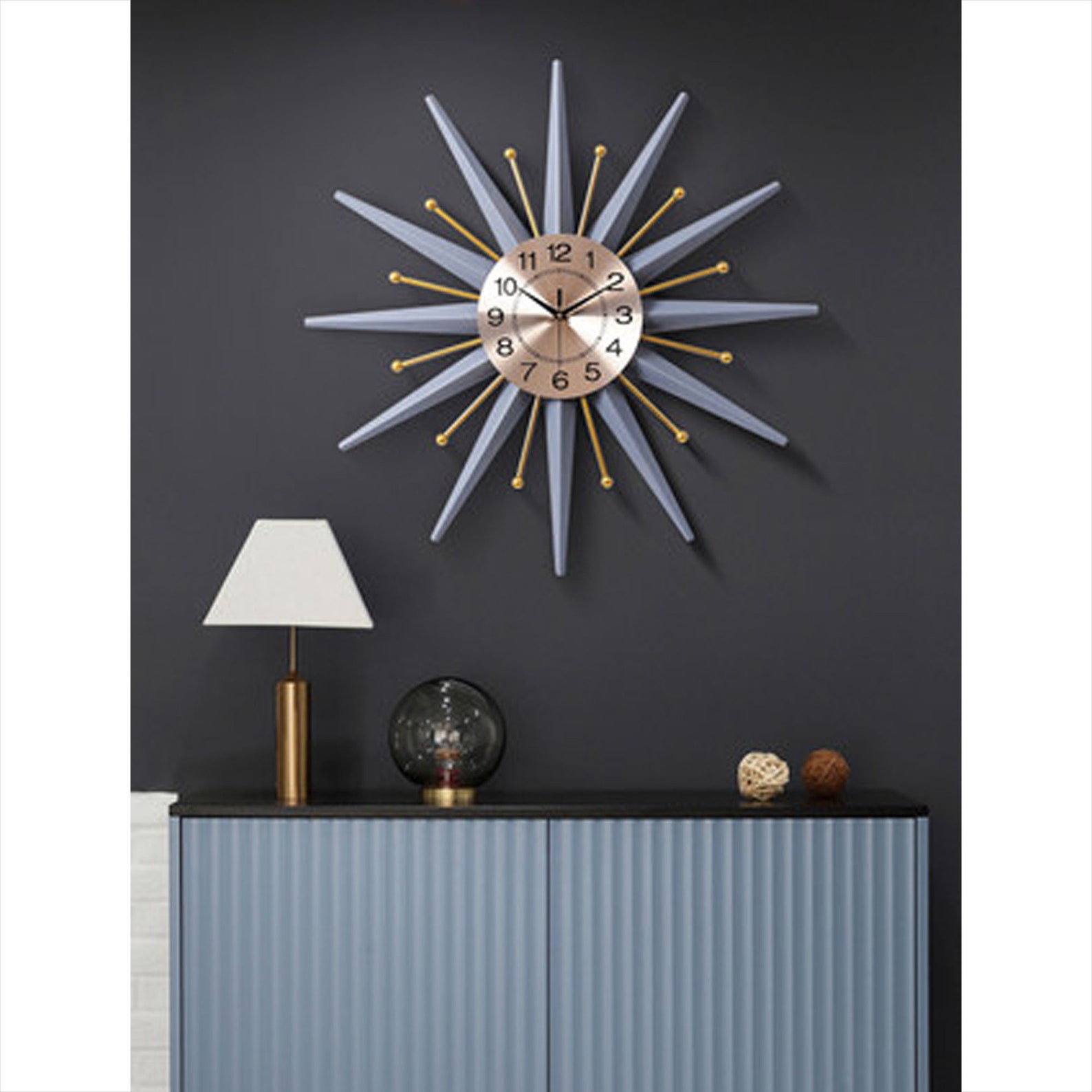 MidCentury Instruments Satellite Metal Crystal Wall Clock Etsy