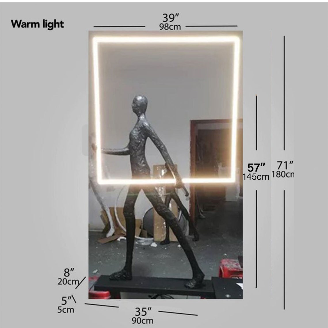 Large Tall Floor Sculpture Standing Abstract Figure with LED Etsy