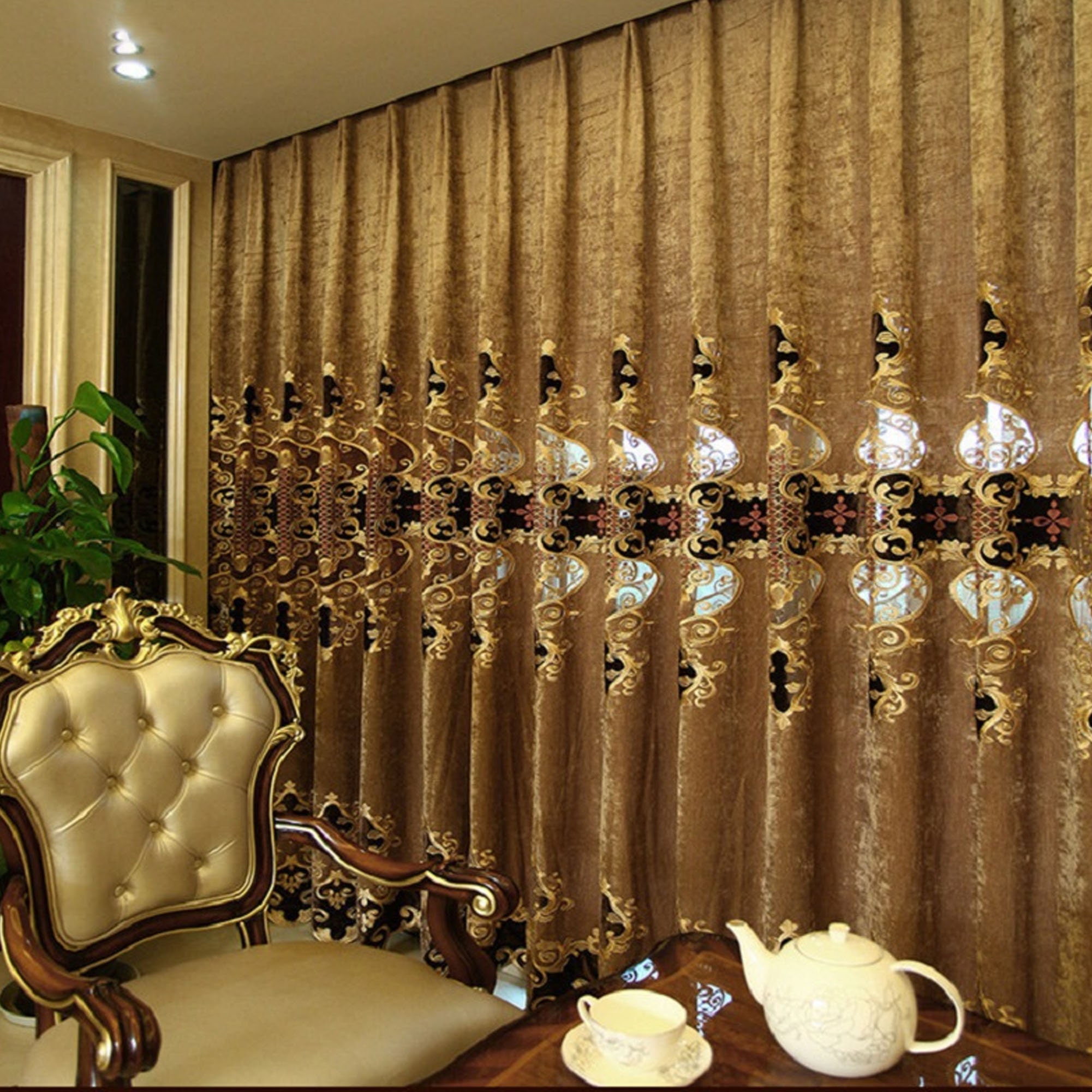 Luxus Vorhang für Wohnzimmer Blackout Samt Nach Maß Vorhänge | Etsy