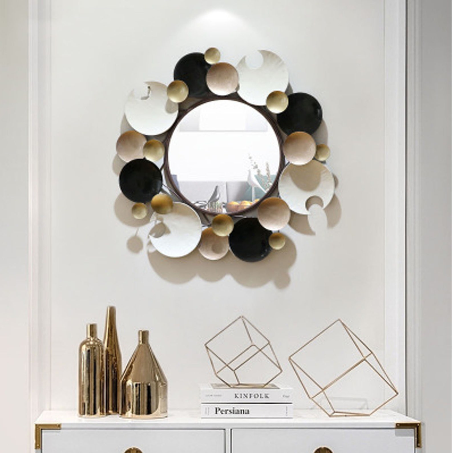 Modern Mirror Wall Decor Unique Iron Hanging Metal Art 3D Etsy