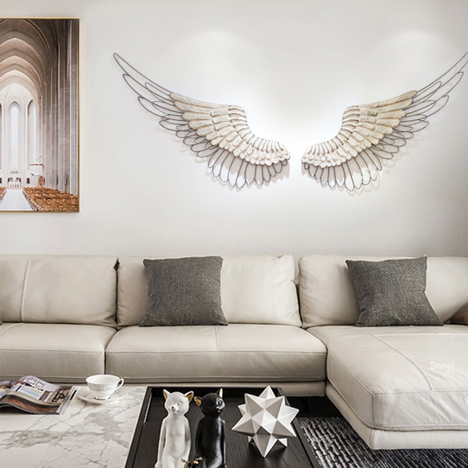 Angel Wing Modern Wall Hanging Unique Art Decor Wall Mounted Etsy