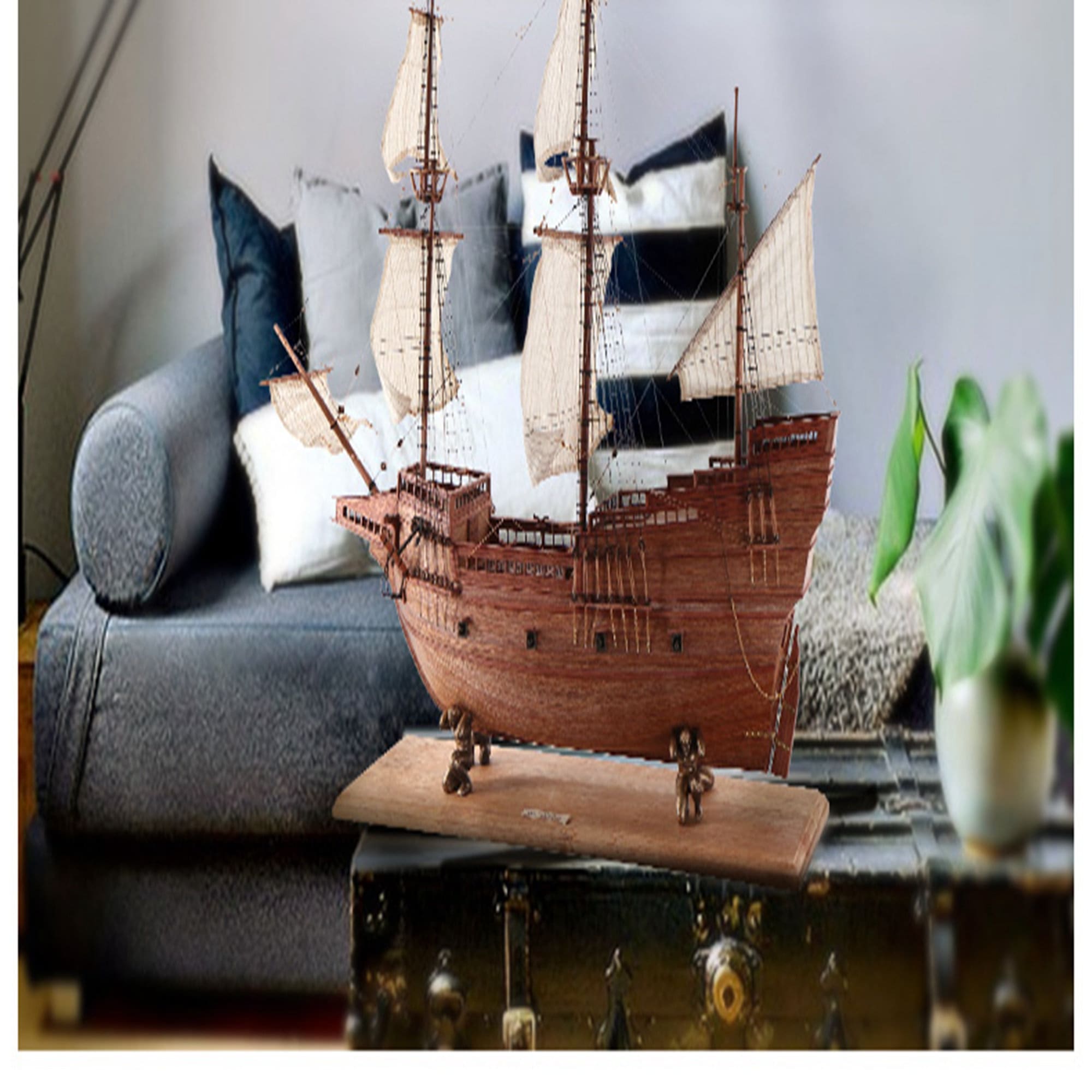 Simulación de adornos modelo de velero de madera decoración de | Etsy