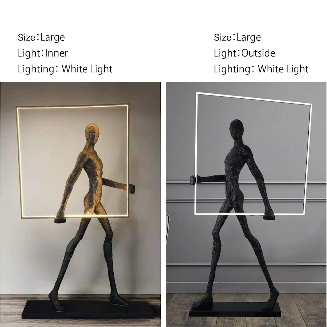 Large Tall Floor Sculpture Standing Abstract Figure with LED Etsy