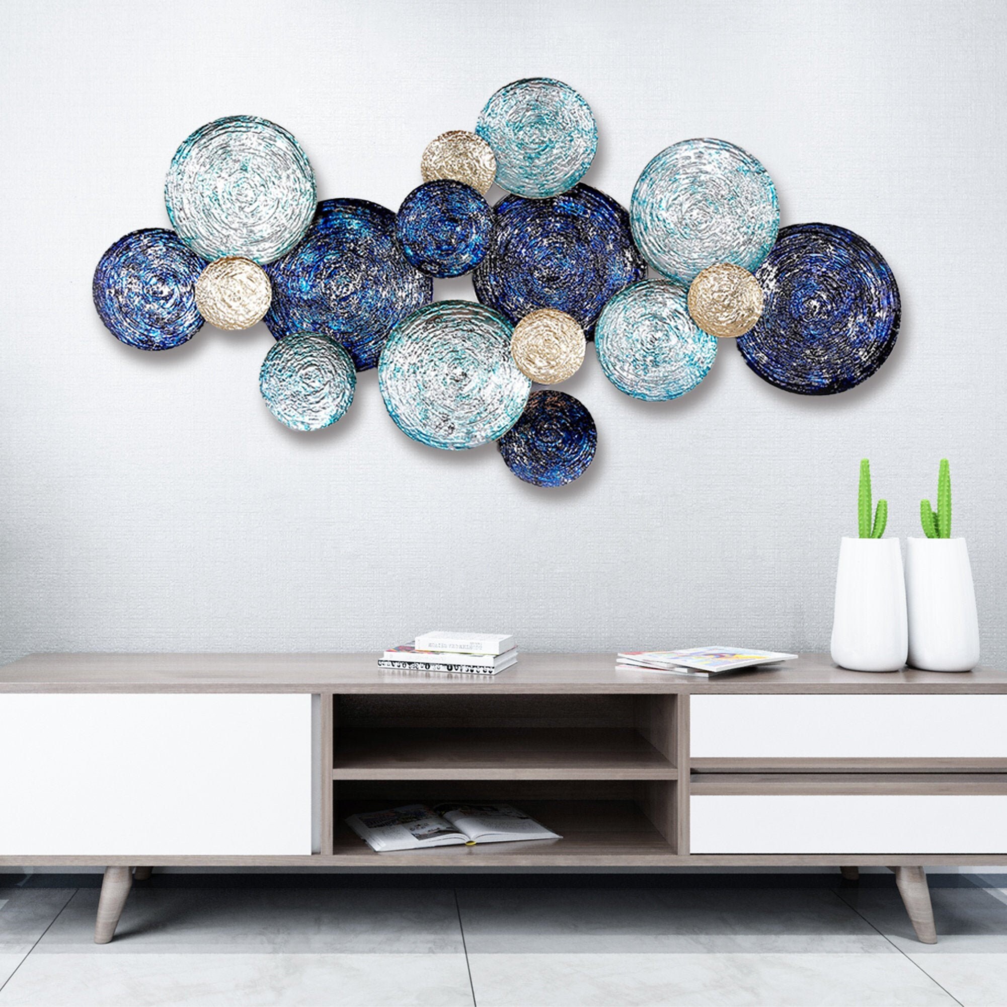 Large Metal Wall Hanging 3D sculpture Home Deco Art Modern Etsy