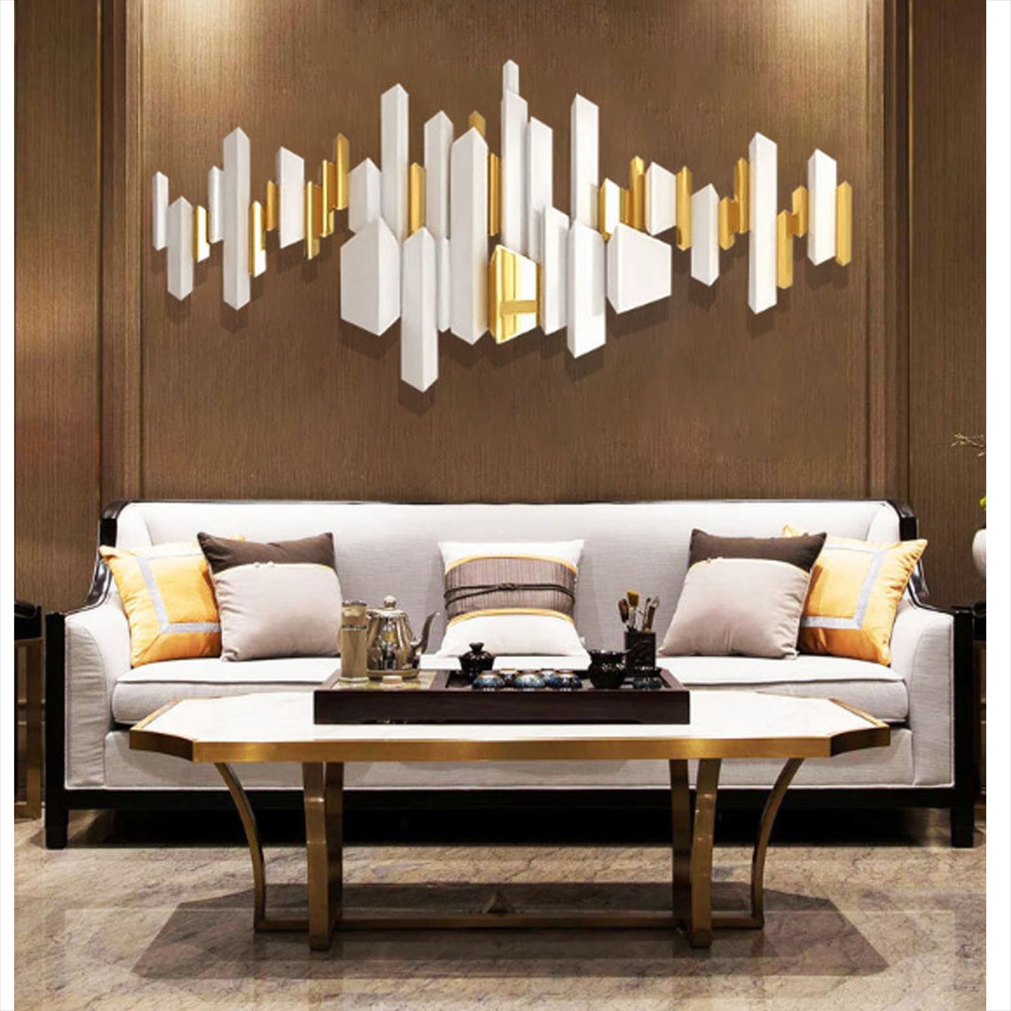 Metal Wall Decoration Living Room Sofa Background Wall Etsy