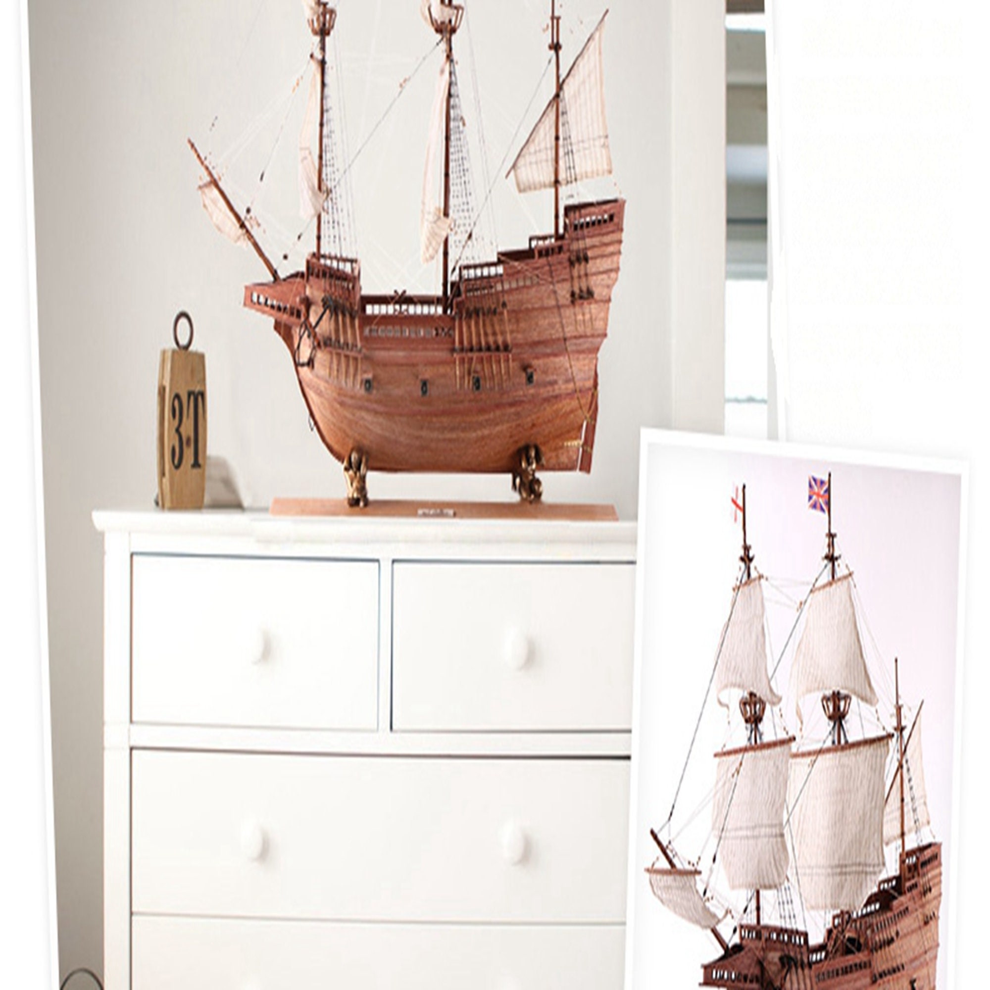 Simulación de adornos modelo de velero de madera decoración de | Etsy