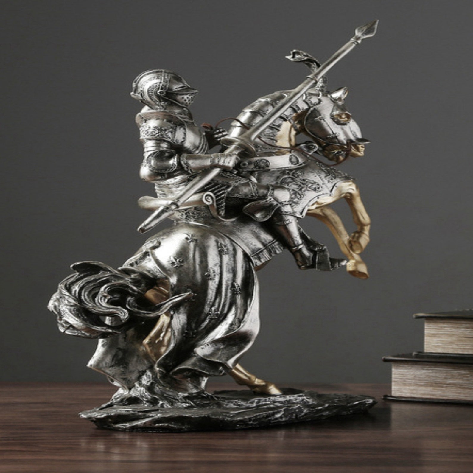 resin knight statue