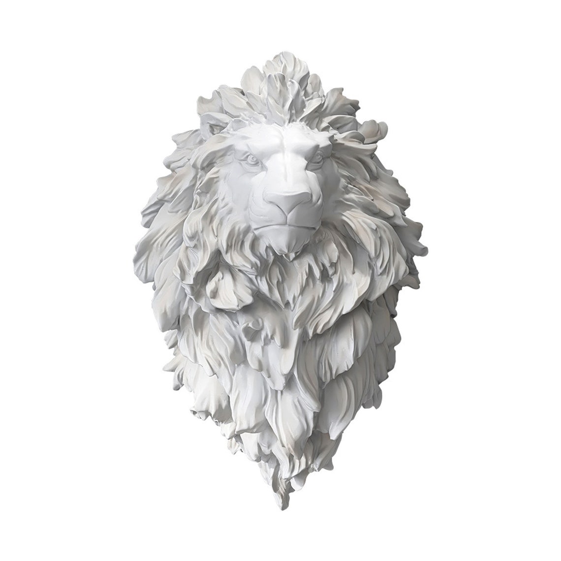 Large Lion Head Sculpture Modern Fiberglass Figure Wall Etsy