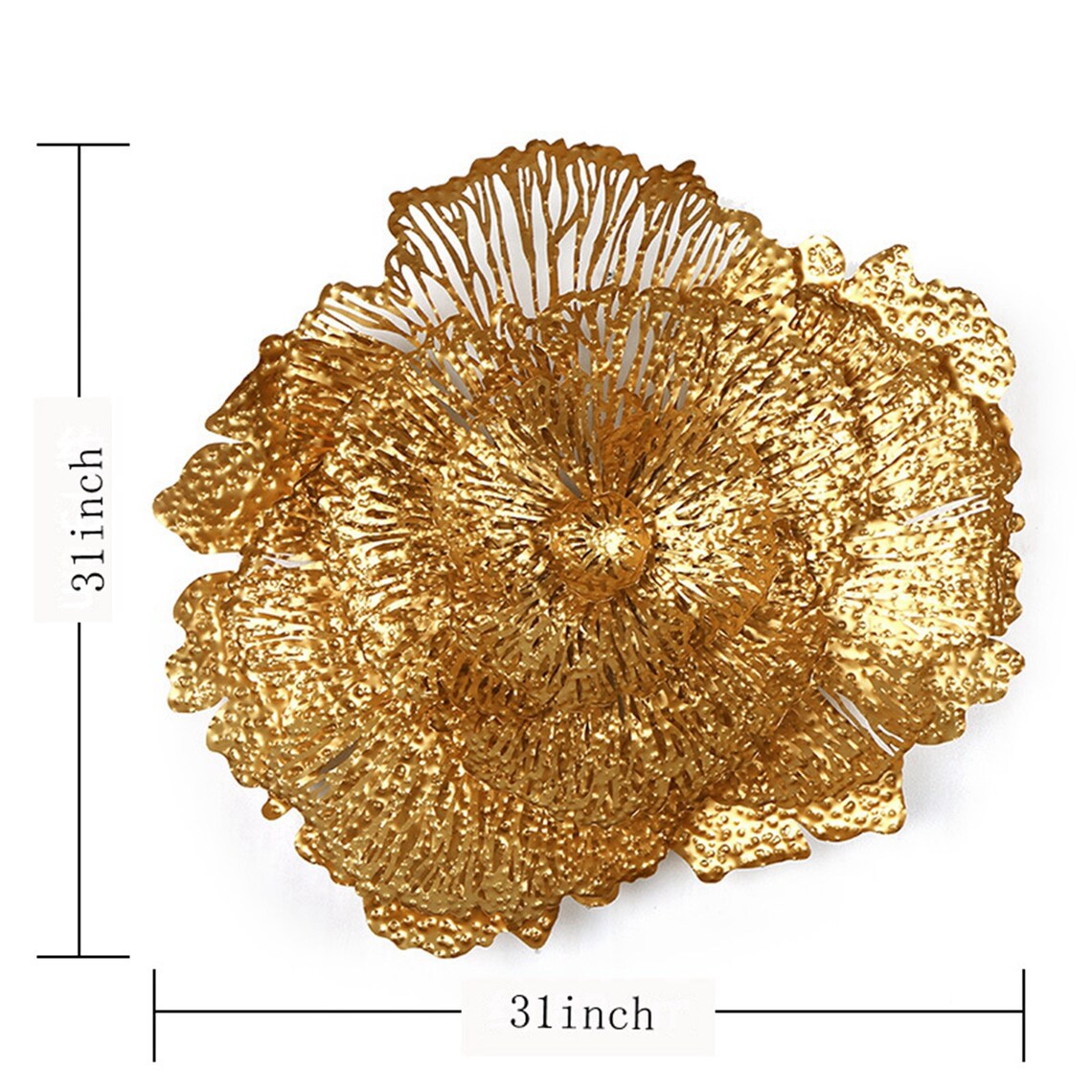 Modern Gold Rose Wall Decor Unique Iron Hanging Metal Art Etsy