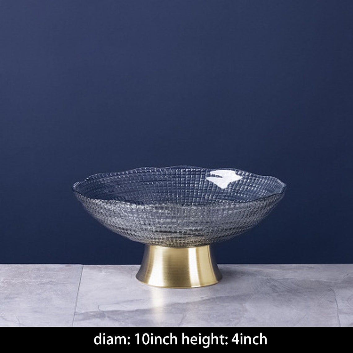 Hand Blown Glass Fruit Tray With Copper Bottom Modern Light Etsy