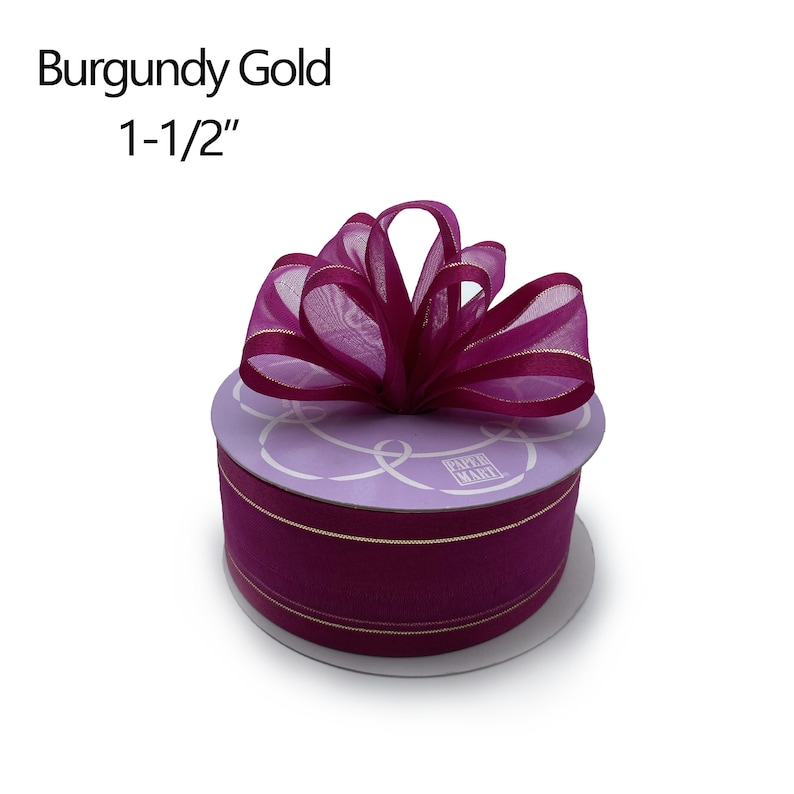 Gold Edged Sparkle Center Arabesque Ribbon 1-12 Inch DIY Double face Satin Ribbon