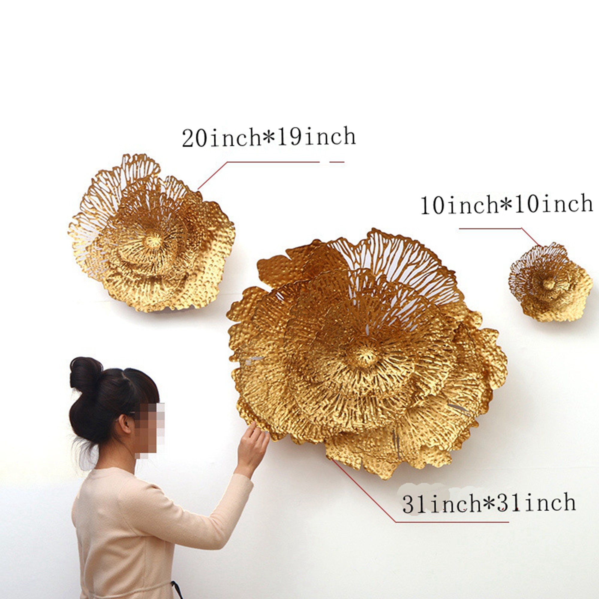 Modern Gold Rose Wall Decor Unique Iron Hanging Metal Art | Etsy