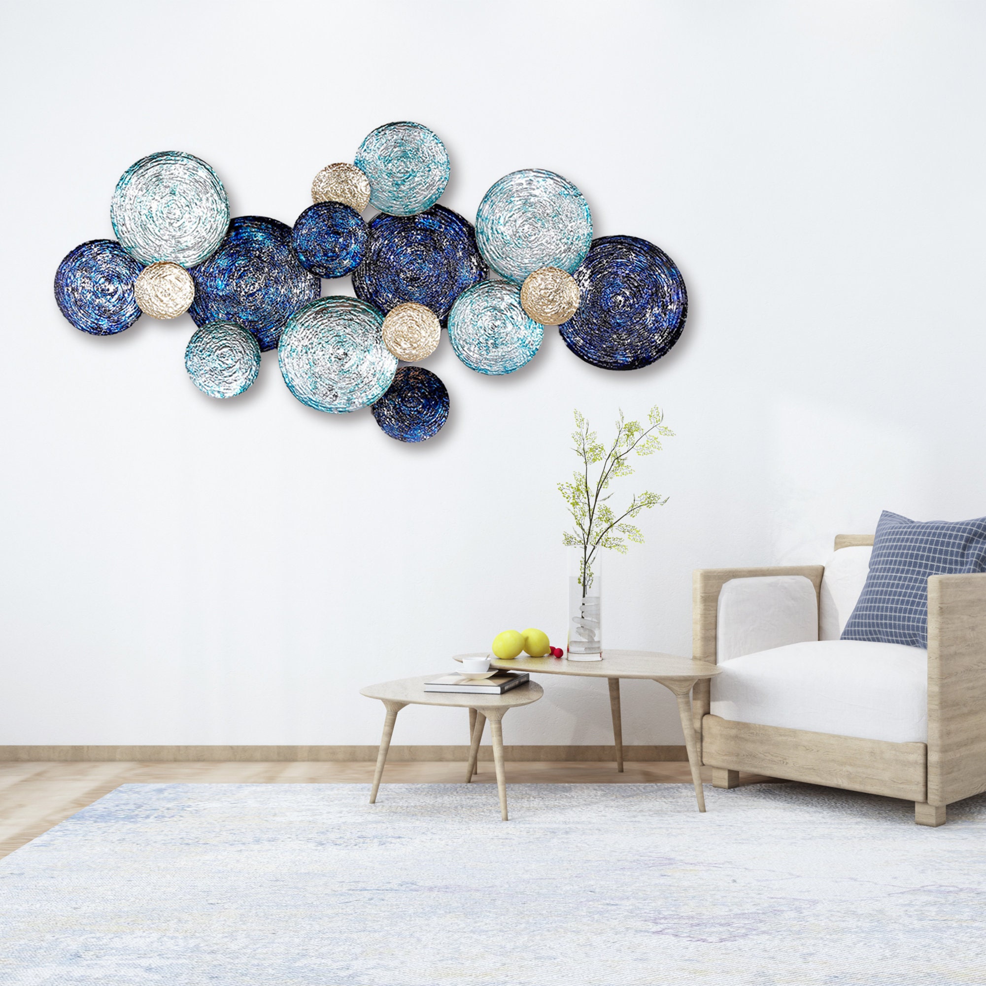 Large Metal Wall Hanging 3D sculpture Home Deco Art Modern Etsy