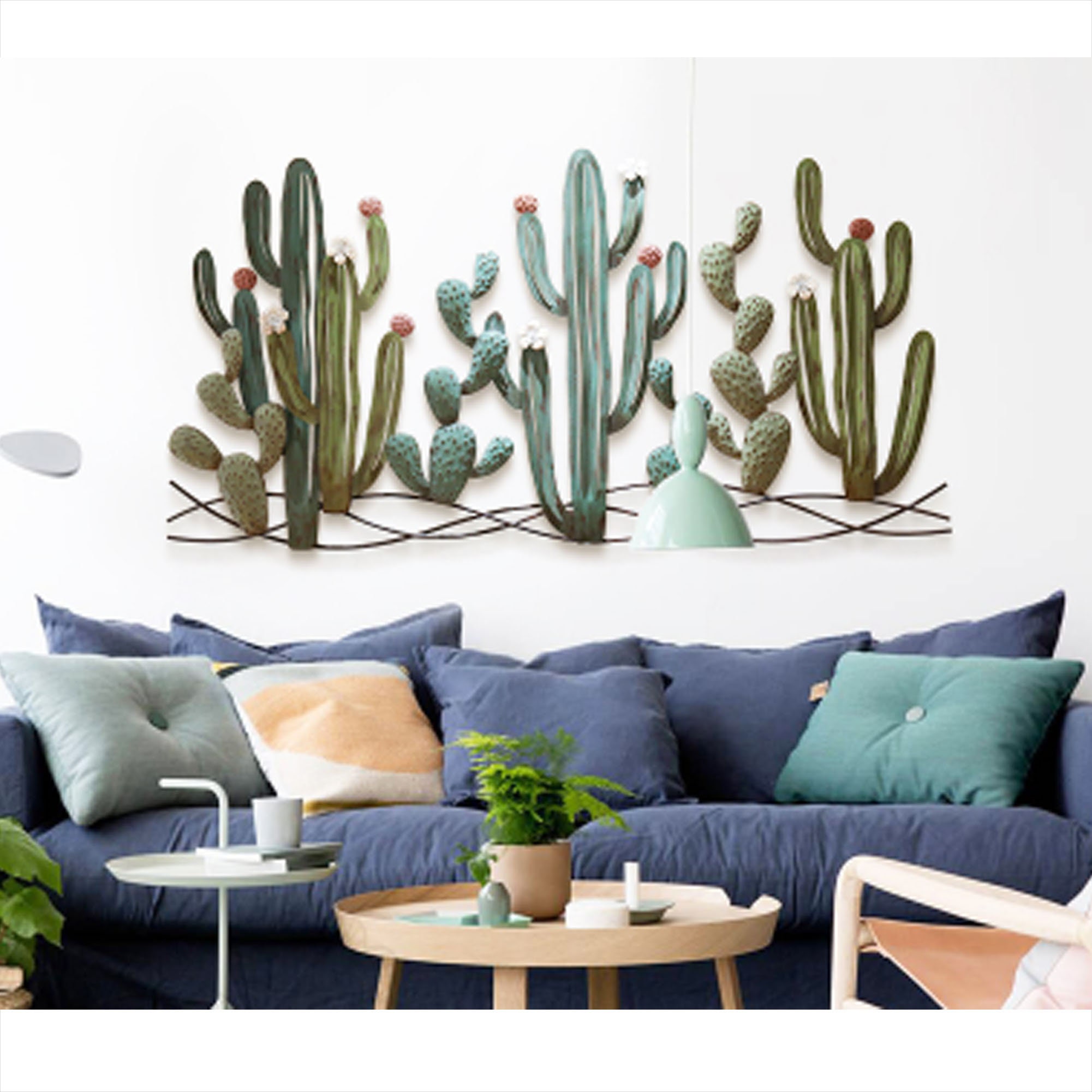 Modern Cactus Plant Wall Decor Unique Iron Hanging Metal Art Etsy