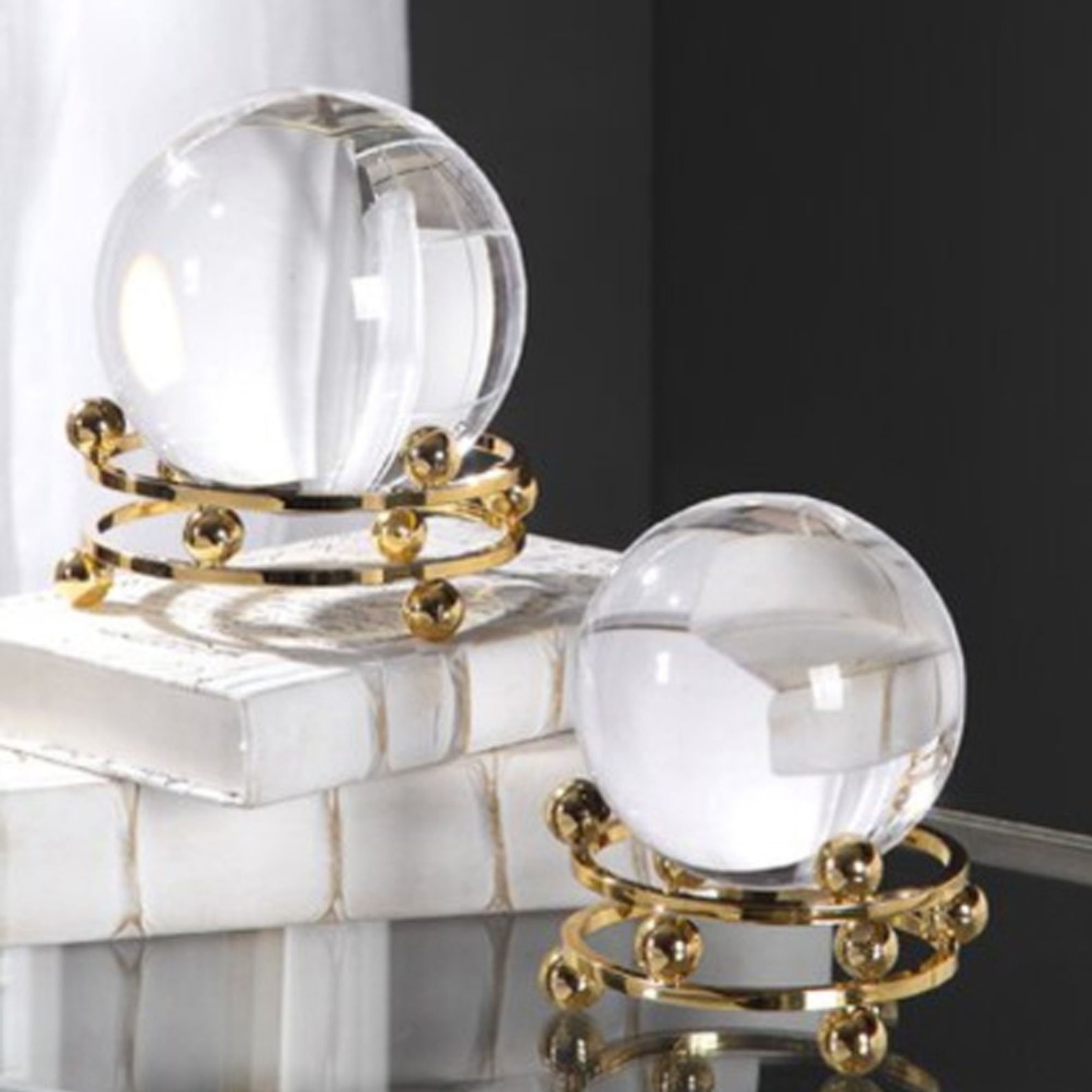 Crystal Ball Ornaments Glass Modern Tabletop Centerpieces & Etsy