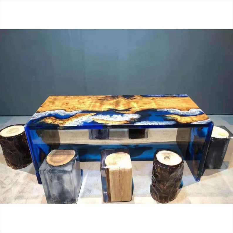 Custom Epoxy Resin Resin Stool Wood Chair Stumps Etsy