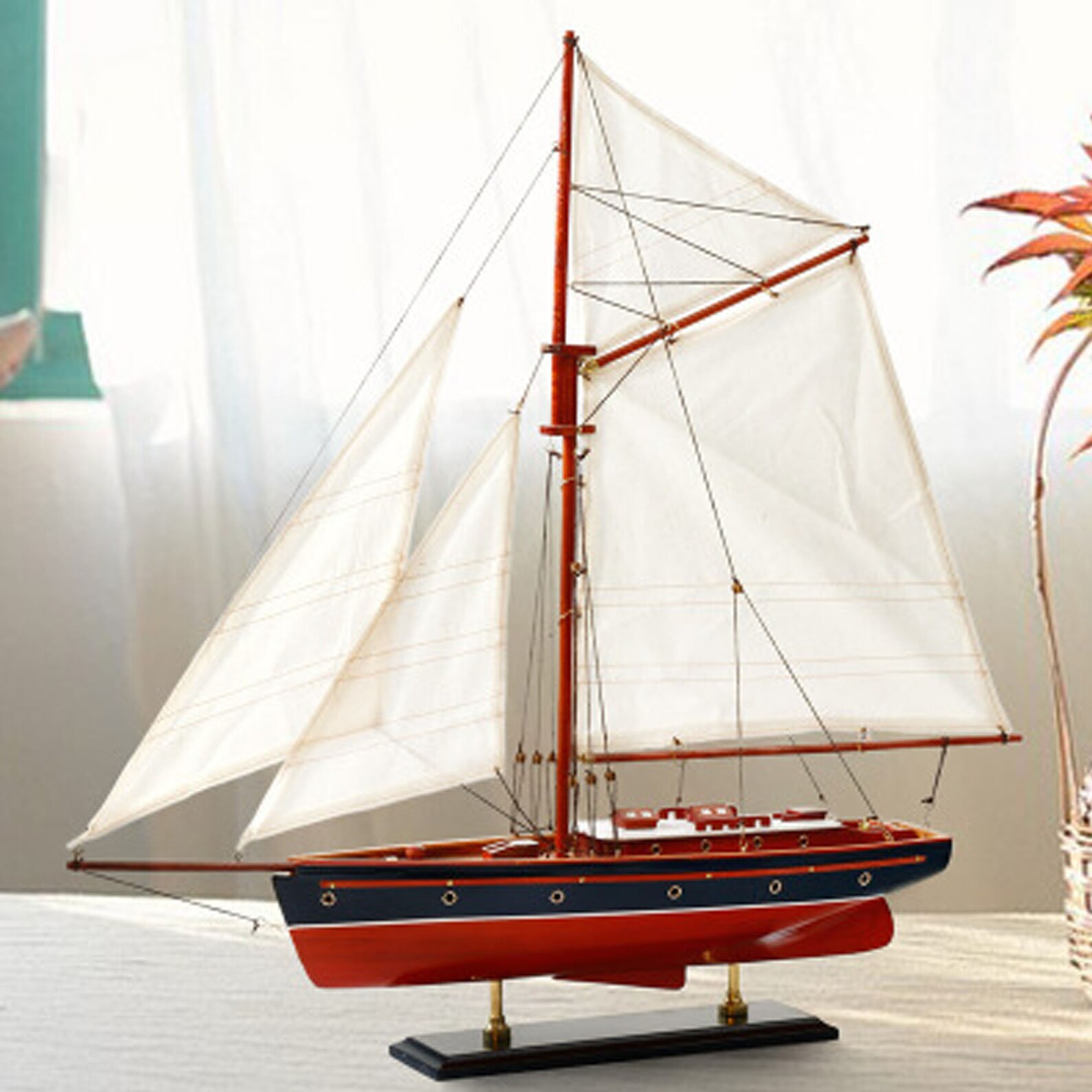 Sailing Smoothly Wooden Sailboat Model Ornament Spanish Sloop Etsy