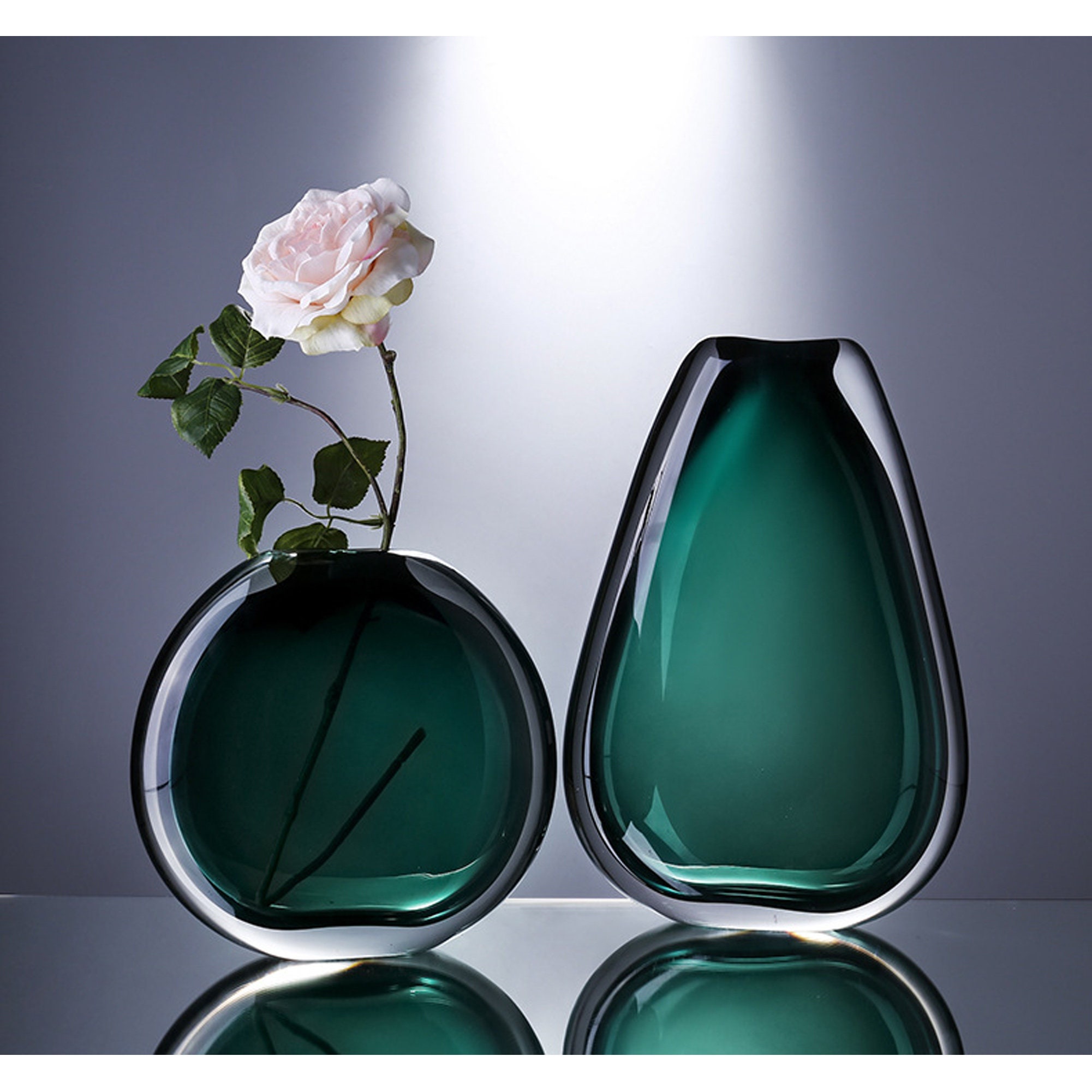 Modern Art Glass Vase Color Painted Table Flower Collectible Etsy