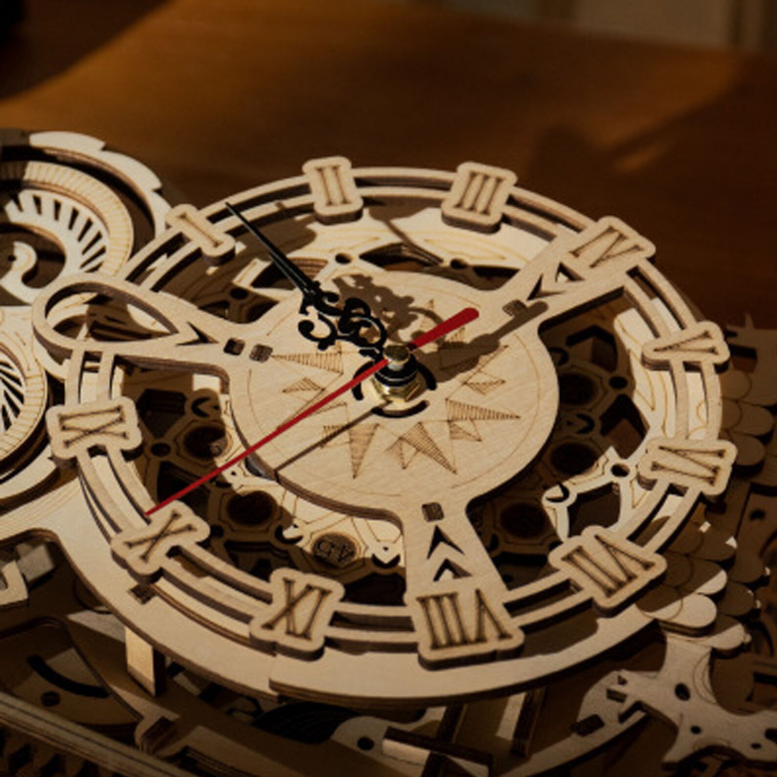 Large Wooden Puzzle for Adults Owl Clock Model Kit Desk Clock Etsy