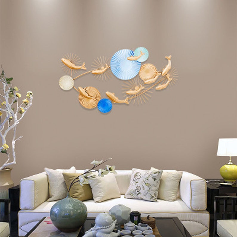 Modern Iron Goldfish Wall Decor Unique Iron Hanging Metal Etsy