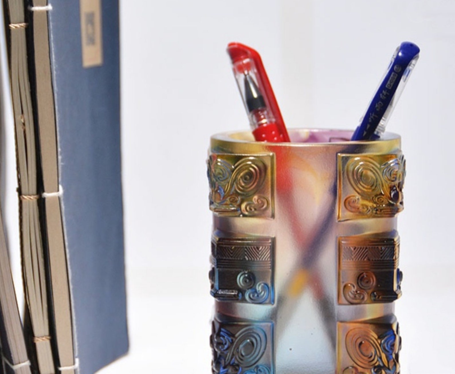 Glass pen holder desktop practical custom gift office creative Etsy