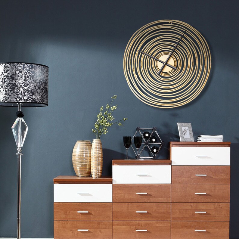 Ring Circle Wall Clock Minimalist Wall Mounted Silent Non Ticking Modern Creative Wall\u00a0Clock without number