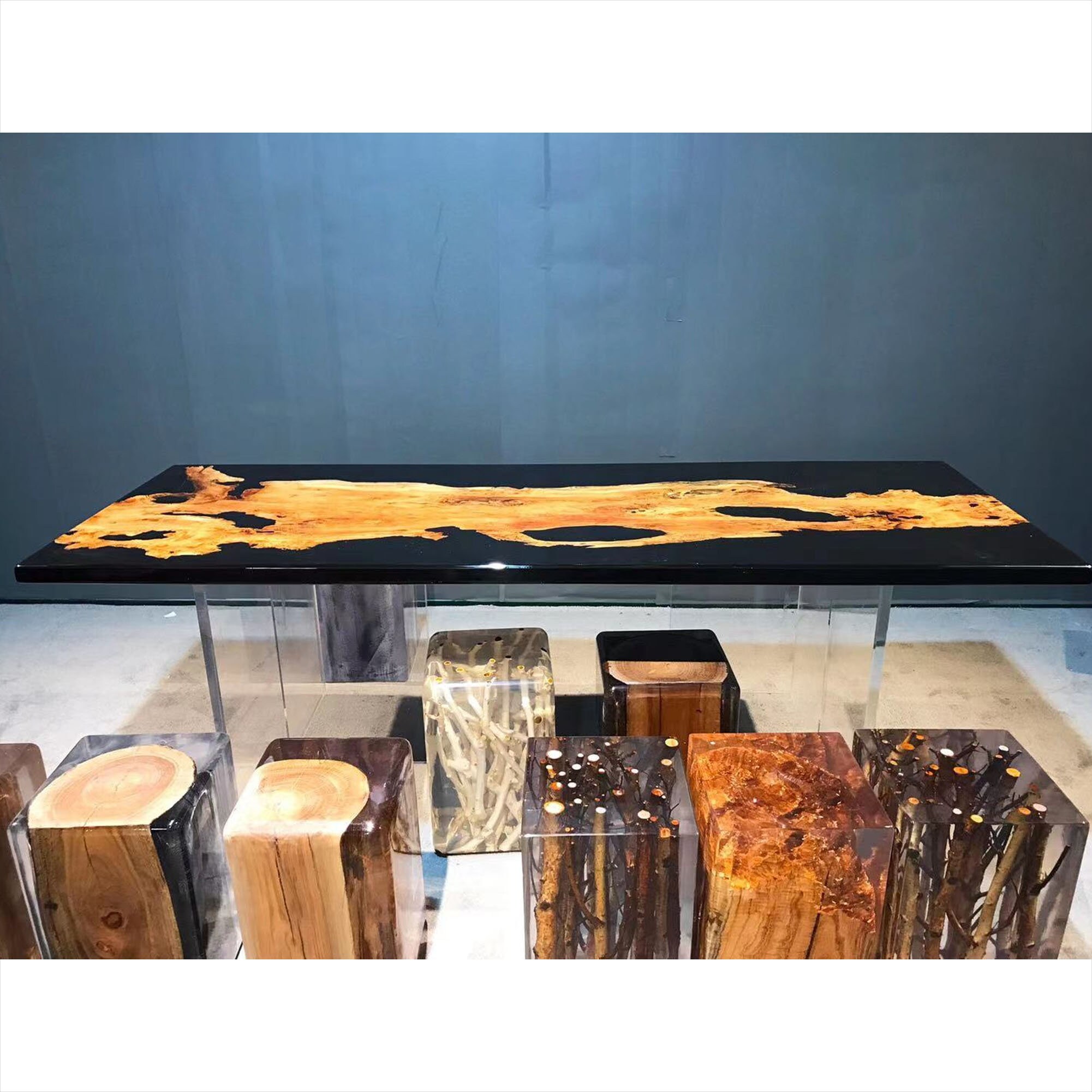 Custom Epoxy Resin Coffee Table Wood Plank Dining Table | Etsy