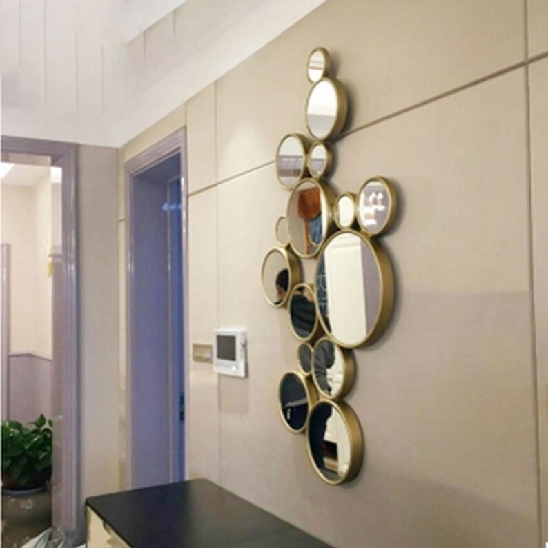 Multi Circle Wall Mirror Gold for Wall Decor Entryways Etsy