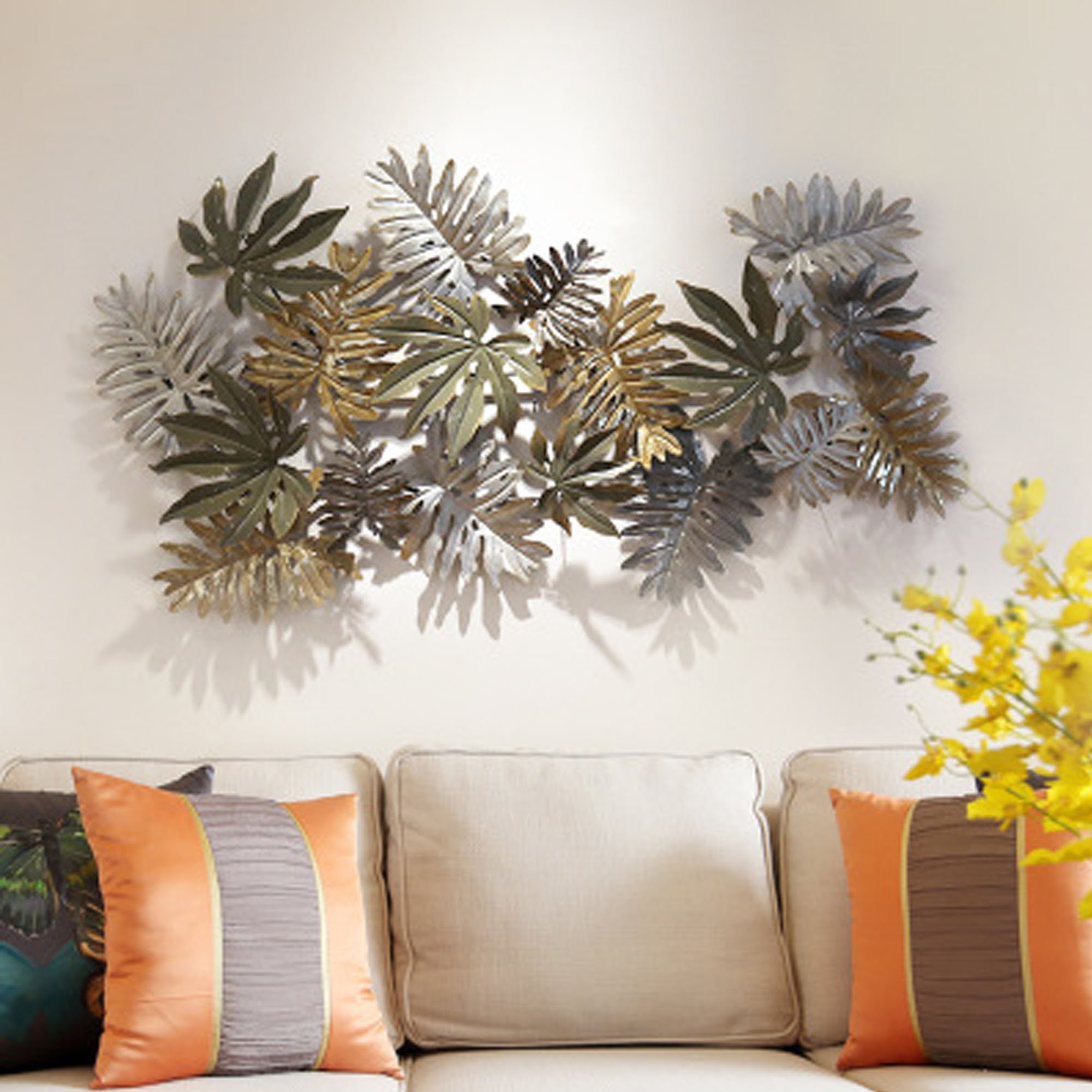 Modern Leaf Wall Decor Unique Iron Hanging Metal Art 3D | Etsy