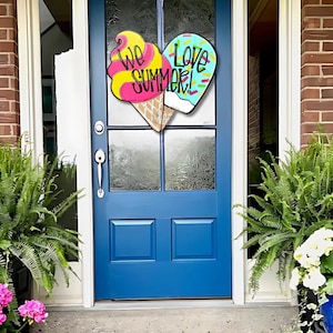 Summer door hanger, ice cream door hanger, popsicle door hanger, summer wreath, summer porch decor, pool decor, pool door hanger