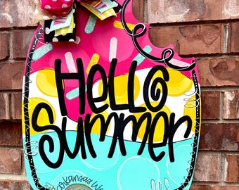 Popsicle Summer Door Hanger: Hand-Painted Summer Decor (23.5x15.5 in)