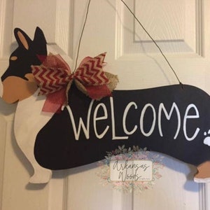 Corgi Door Hanger, Dog Door Hanger, Dog Wreath, Corgi Wreath, Corgi Decor, Dog Decor, Pet Gift, Dog Mom Decor, Fur mama decor