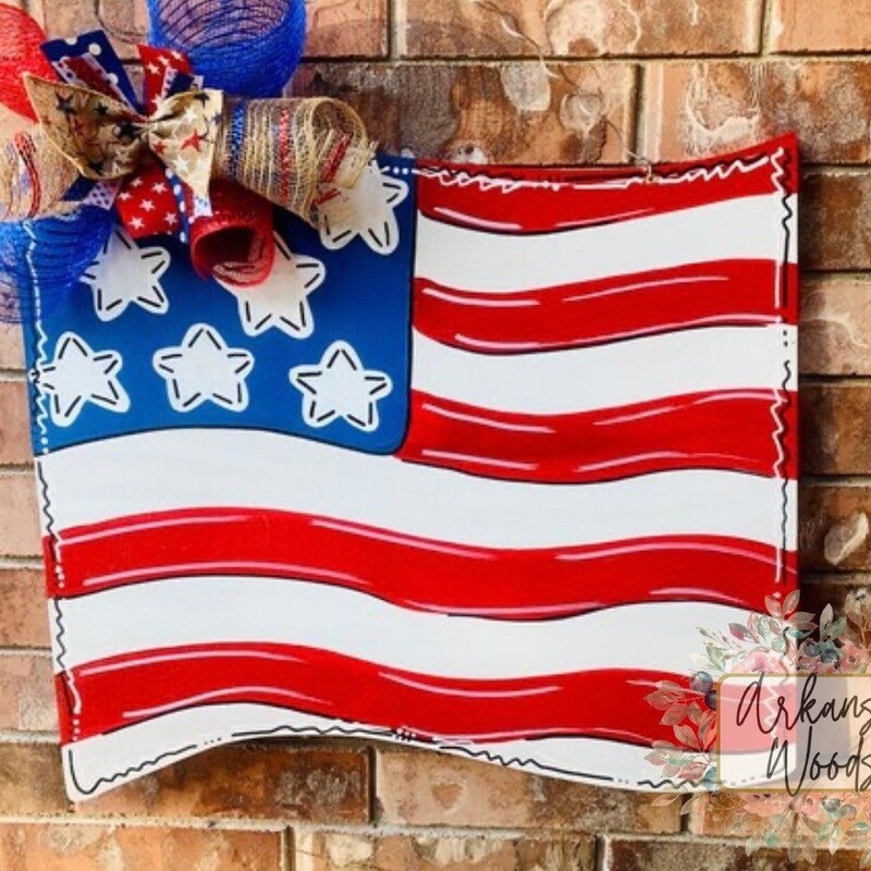 Patriotic 4th Of July Door Knob Hanger – Americana Decor, Red White & Blue