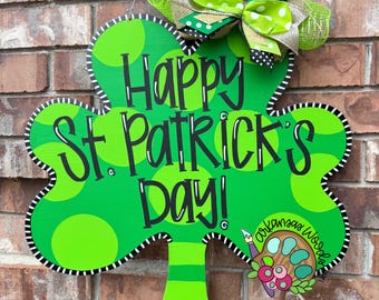Shamrock Door Hanger: Hand-Painted St. Patrick's Day Decor