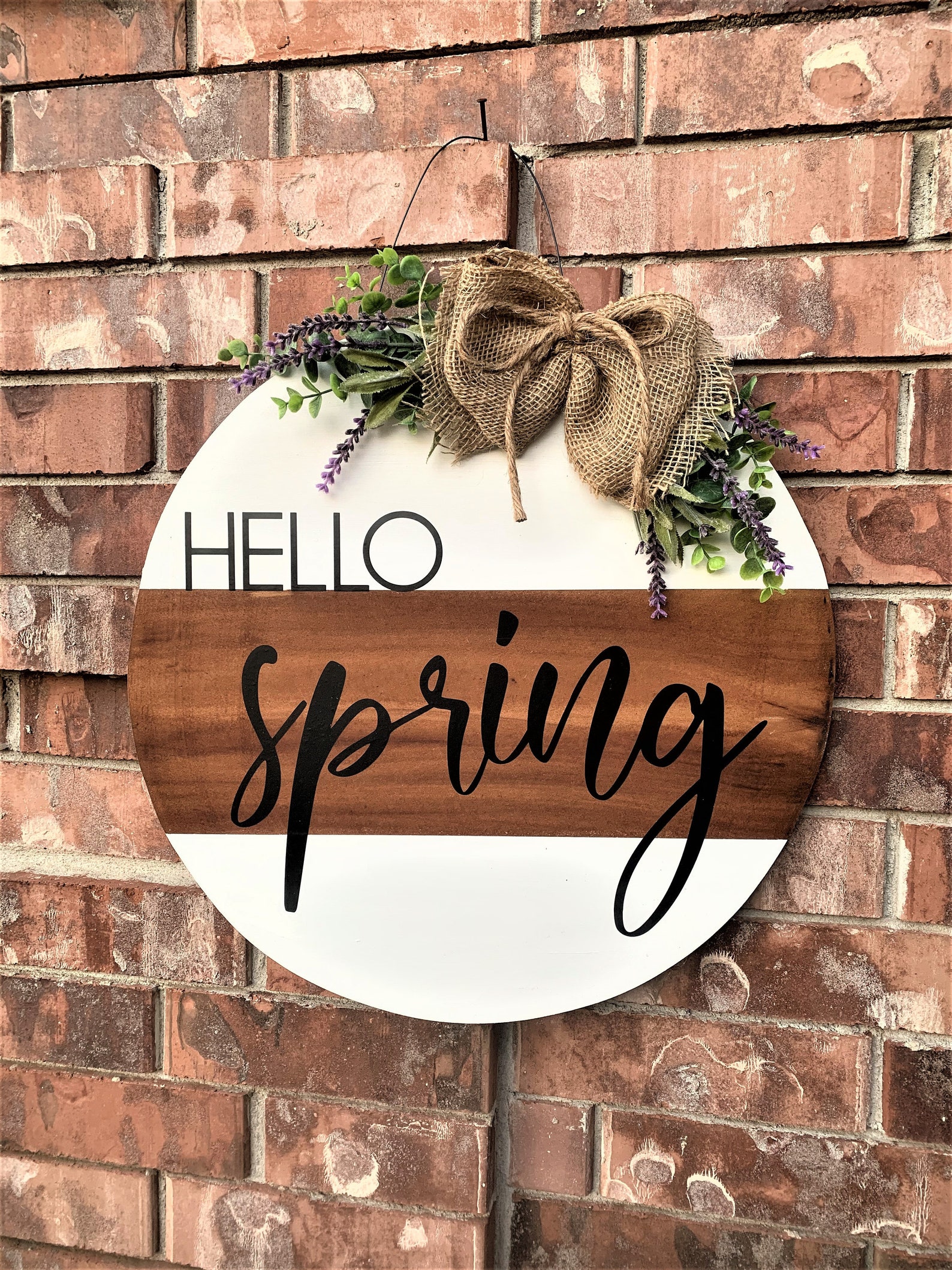 Spring Door Hanger Hello Spring Door Hanger Spring Wreath Etsy