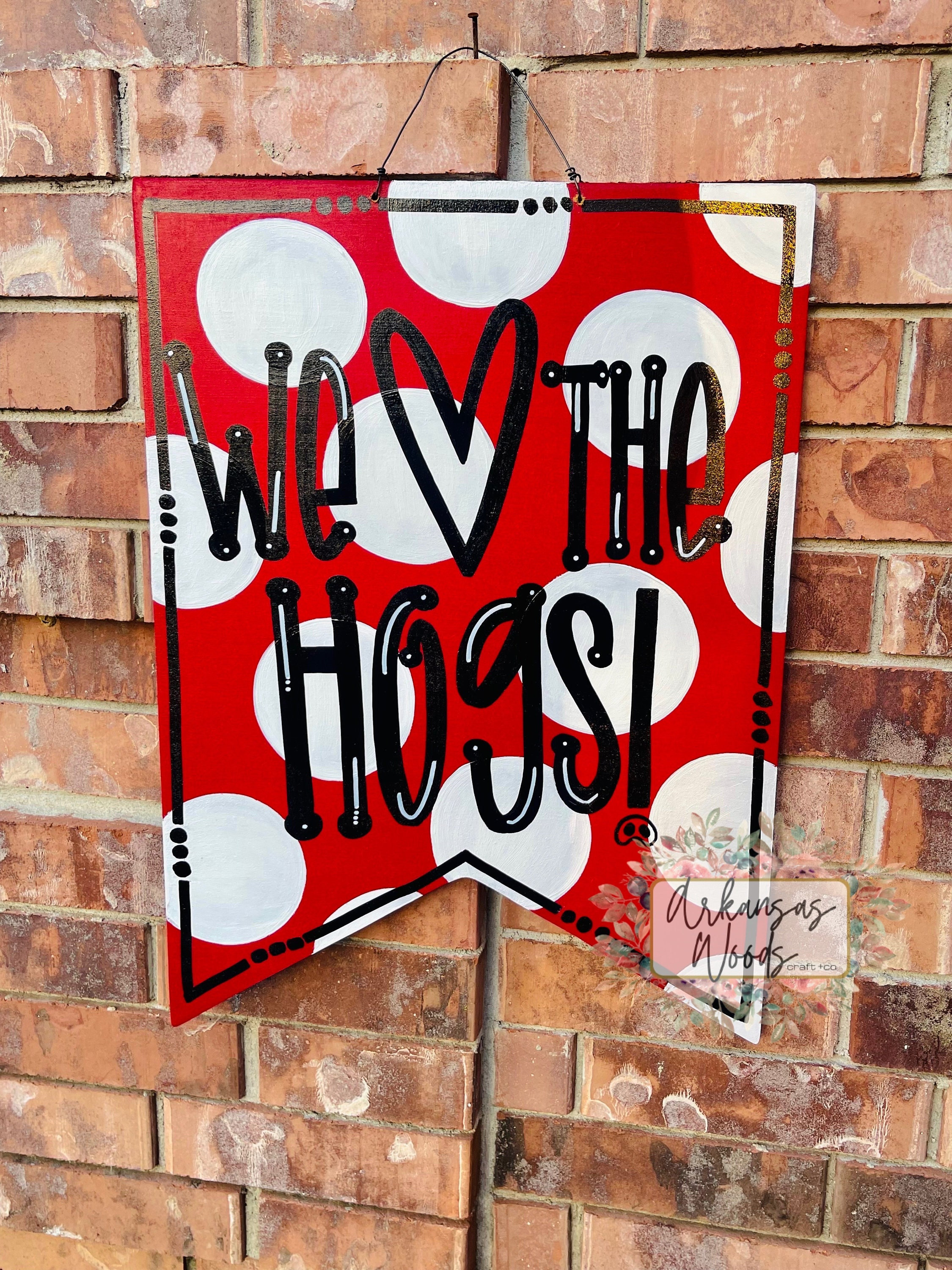 Arkansas Door Hanger Hog Door Hanger Arkansas Wreath