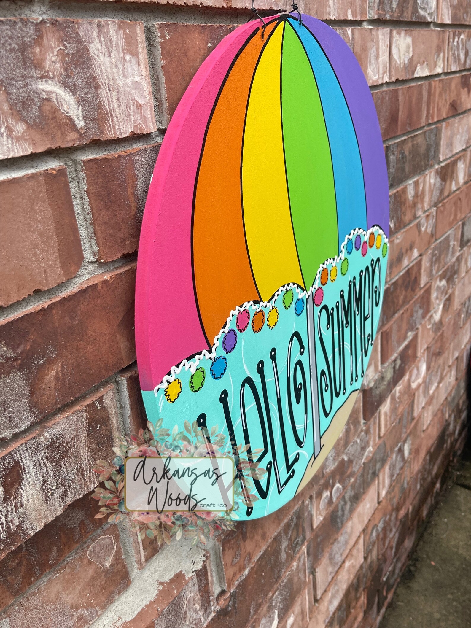 Summer Door Hanger Beach Ball Door Hanger Summer Wreath Etsy